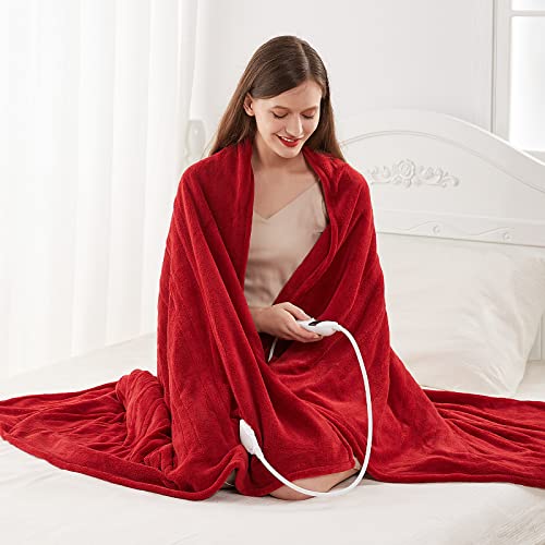 SELEPHANT Heated Blanket Full Size , 62″ x 84″ Electric Throw Blankets with 5+1 Heat Settings Flannel Heating Blanket,10hrs of Auto Off, Machine Washable-2 Years Warranty