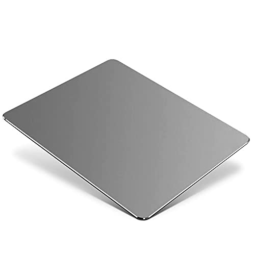 Metal Aluminum Mouse Pad, Office and Gaming Thin Hard Mouse Mat Double Sided Waterproof Fast and Accurate Control Mousepad for Laptop, Computer and PC,9.05″x7.08″, Gray