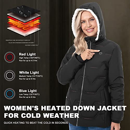 Vofuoti Women’s Heated Jacket, Lightweight Heated Coat with Battery Pack and Detachable Hood | The Storepaperoomates Retail Market - Fast Affordable Shopping
