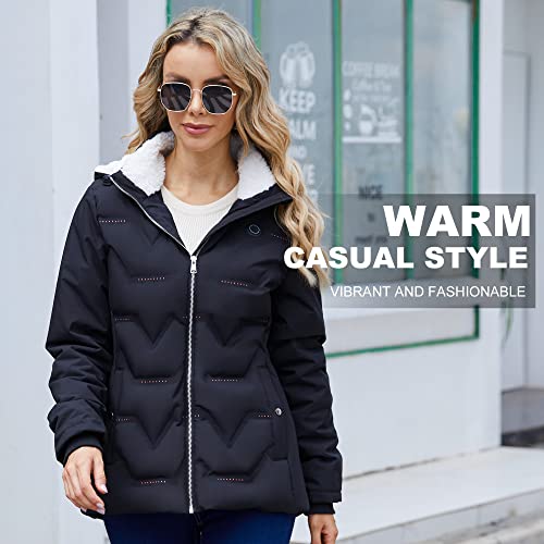 Vofuoti Women’s Heated Jacket, Lightweight Heated Coat with Battery Pack and Detachable Hood | The Storepaperoomates Retail Market - Fast Affordable Shopping