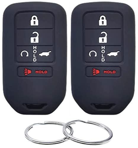 REPROTECTING Silicone Rubber Key Fob Cover Compatible with 2015-2021 Honda Accord CR-V Civic Insight Passport Pilot ACJ932HK1310A KR5V2X A2C92005700 A2C81642600 216J-HK1310A HK1310A Black Black