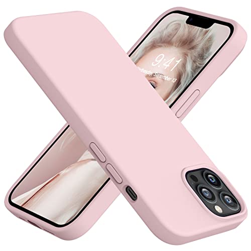LOVE 3000 Compatible with iPhone 13 Pro Max Phone Case | Thickening Liquid Silicone | Anti-Scratch Microfiber Lining | Full-Body Duty Heavy Protection Case for iPhone 13 Pro Max Women Girls, Pink Sand