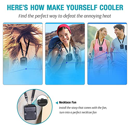 ALPIAZ Personal Portable Waist Clip Fan, 6000mAh Rechargeable Battery Operated Necklace Fan, 5100RPM,3 Speed,23 Hours ,For Workers, Climbing, Hiking, Outdoor Hot Terminator | The Storepaperoomates Retail Market - Fast Affordable Shopping