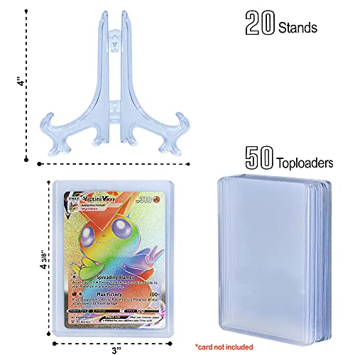 50 Toploader and 20 Stand Bundle, Designed for Perfect Trading Card Display and Protection Including Sports Cards, MTG, Yugioh, Pokemon and Other Standard Sized Cards. | The Storepaperoomates Retail Market - Fast Affordable Shopping