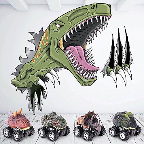 Dinosaur Toys Pull Back Toy Cars Dino Toy for 3 Year Old Boys and Toddlers 6 Pack Car Set for Kids Age 3,4,5 and Up Mini Remote Control Tracks Dinosaurs Figures Games for Boy Girl Birthday Gift