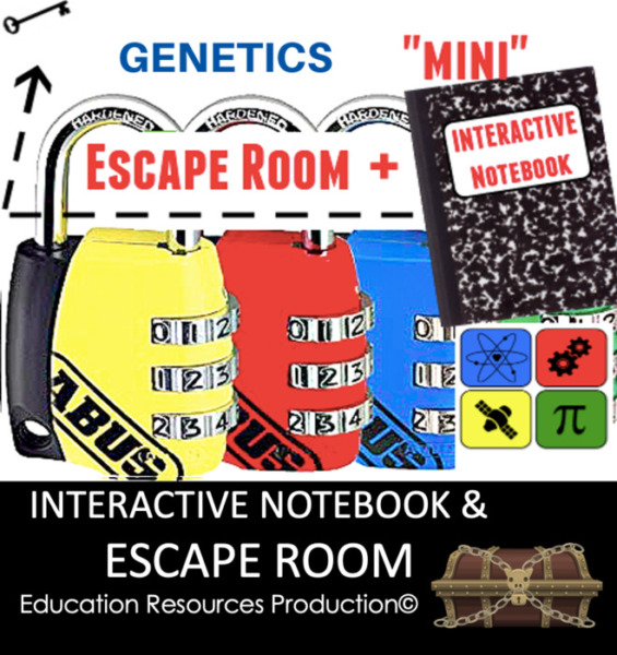 Genetics Interactive Notebook & Escape Room Combination Bundle