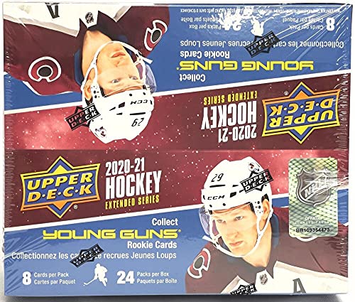 2020/21 Upper Deck Extended Series Retail Box – 24 Packs of 8 Cards – 6 Young Guns Each Box