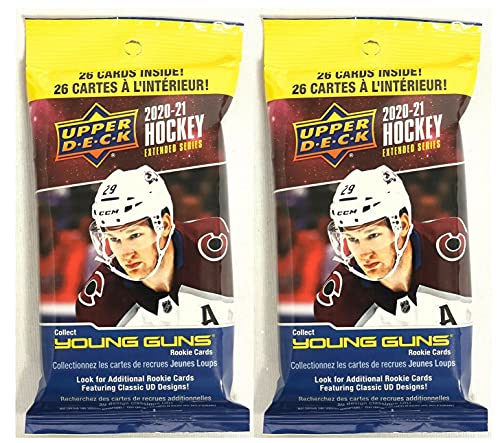(2 Packs) 2020/21 Upper Deck NHL Hockey Extended Series – 26 Cards Per Pack – 52 Cards Total – Look for Young Guns!