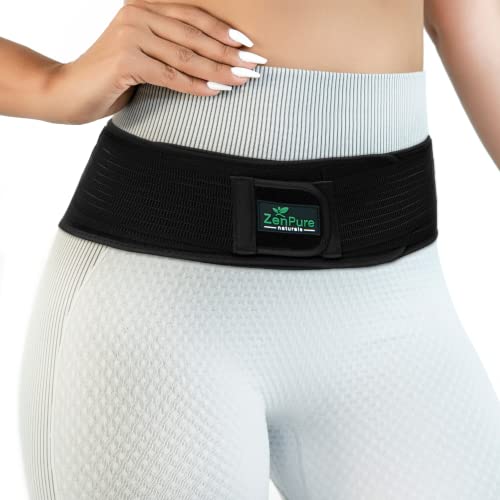 ZenPure Naturals SI belt – Sacroiliac Belt for Women Men – SI Joint Belt For Sciatica, Joint, Pelvis, Lower Back Pain Relief – Lumbar and Hip Support Brace