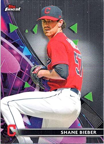2021 Topps Finest #98 Shane Bieber Cleveland Indians Official MLB Baseball Trading Card in Raw (NM or Better) Condition