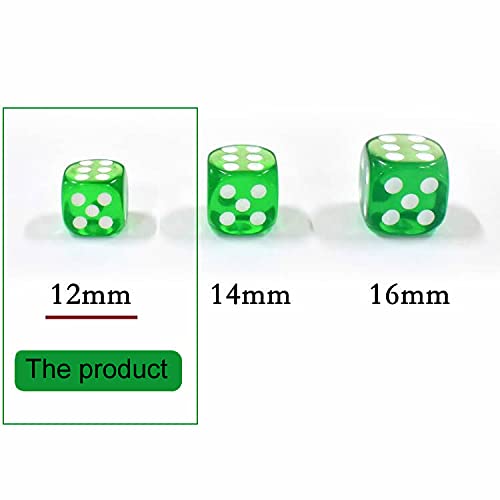 100 Pieces 12MM Small 6 Sided Dice Set Translucent Colors Dice, with Black Pouch for Board Game | The Storepaperoomates Retail Market - Fast Affordable Shopping