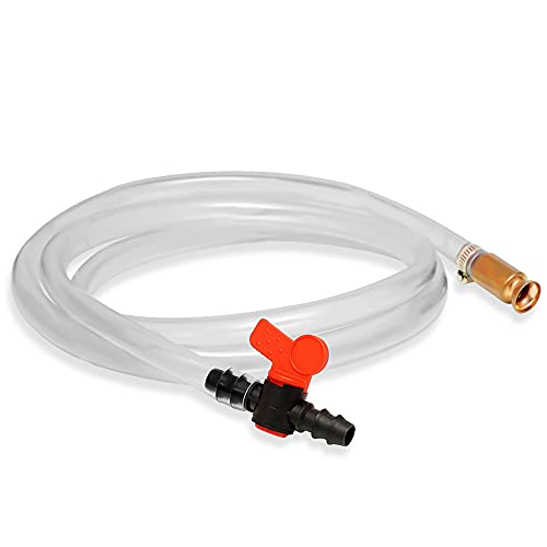 6.6′ Siphon Hose, Gerguirry Self-Priming Shaker Jiggle Siphon for Gasoline Fuel Gas Transfer Hose Copper Nipple with Metal Buckle & Switch