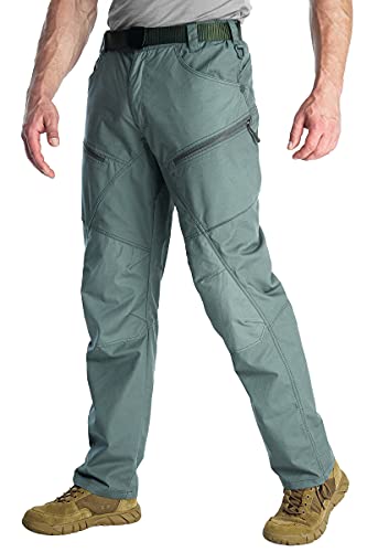 ANTARCTICA Men’s Tactical Hiking Pants Waterproof Military Outdoor Cargo Pants Lightweight Jogger Casual Work Trousers Green