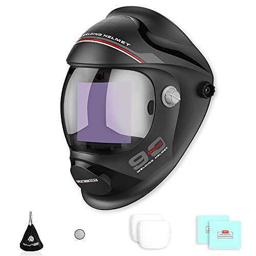 Tekware Auto Darkening Welding Helmet, Ultra Large Viewing Screen True Color Welder helmet, 4 Arc Sensor Welding Hood, Lightweight Hemispherical 4C Lens Welding Mask, Variable Shade 4~5/9-9/13