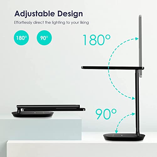 LASTAR LED Desk Lamp, Dimmable Eye-Protecting Table Lamps with Night Light, USB Charging Port, 4 Color Temperature Modes, 5 Brightness Levels, 1H Timer, Touch Control for Home Office Bedroom | The Storepaperoomates Retail Market - Fast Affordable Shopping