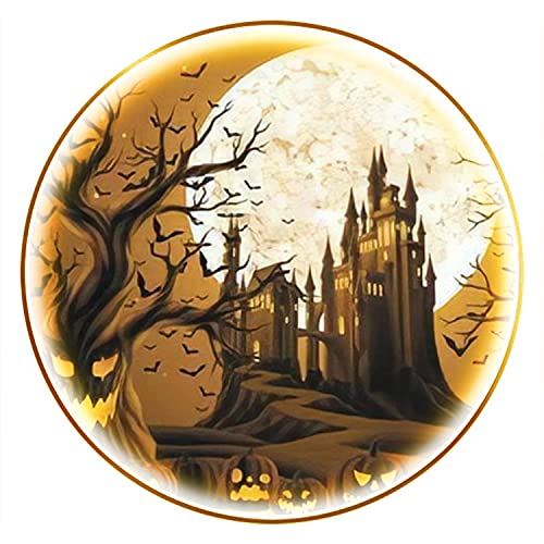 Modern LED Wall Sconce Spooky Halloween Night Holiday Background with Castle and Jack o Canvas Print Wall Lamp Decor Wall Lights for Bedroom Living Room Background Staircase Aisle Hotel