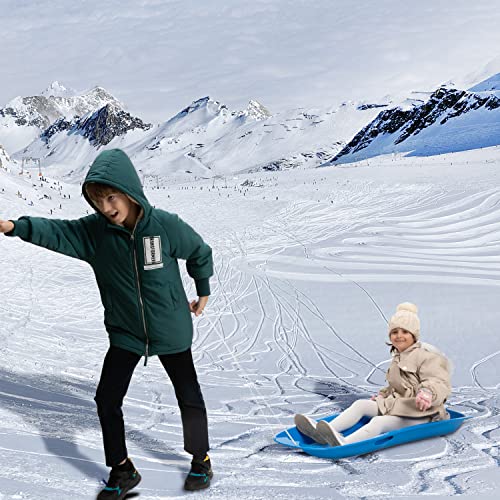 Joyin Snow Sled, 46’’ Heavy Duty Durable Two Rider Plastic Downhill Toboggan Slippery Racer for Outdoor Sledding for Kids and Adults’ Family Holiday Winter Activity (Blue) | The Storepaperoomates Retail Market - Fast Affordable Shopping
