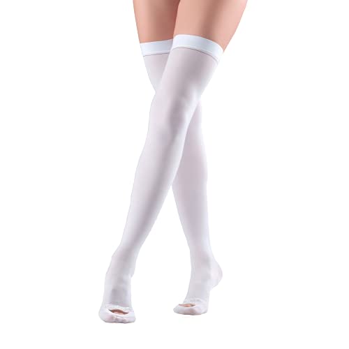Thigh High Compression Stockings, Unisex Ted Hose Socks, 15-20 mmHg Moderate Level (Large)