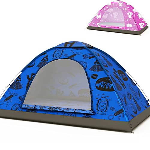 KidzAdventure 2 in 1 Kids Play Tent / Kids Tent for Camping | 1 – 2 Person Backpacking Tent for Kids | Ultralight Indoor & Outdoors Kids Tents – Adventure Theme