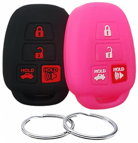 REPROTECTING Silicone Rubber Key Fob Cover Compatible with 2009-2019 Toyota Scion FR-S tC Avalon Camry Corolla iM Highlander RAV4 Sequoia Venza Yaris HYQ12BDM HYQ12BEL