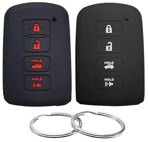 REPROTECTING Silicone Rubber Key Fob Cover Compatible with 2019-2012 Toyota Camry RAV4 Corolla Highlander Avalon TO101US 89904-0E120 89904-0E121 HYQ14FBA 89904-0R080