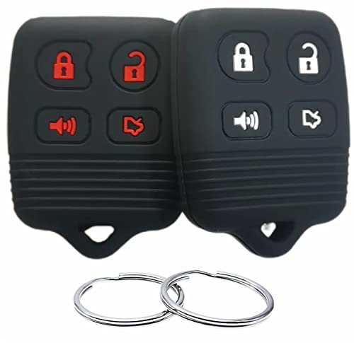 REPROTECTING Silicone Rubber Key Fob Cover Compatible with 1998-2016 Ford Crown Victoria Edge Escape Expedition Explorer Sport Trac Flex Focus Fusion Mustang Taurus Lincoln MKS Navigator Town Car