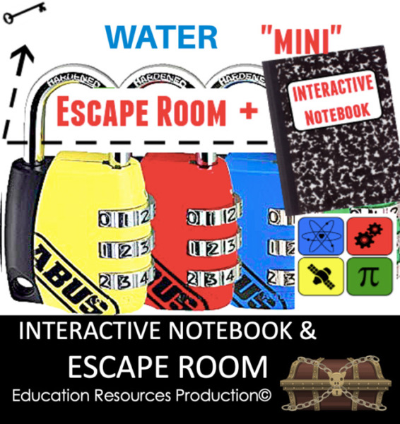 Water Interactive Notebook & Escape Room Combination Bundle