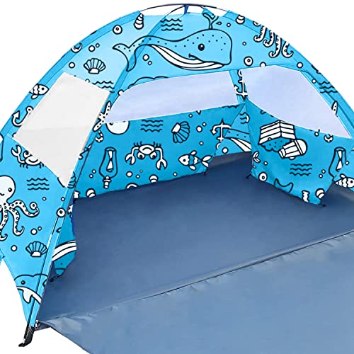Ocean World Beach Tent for Baby, Kids and Family | 3-4 Person Sun Shelter Sun Shade | UPF 50+ UV Protection | PU800 Waterproof Canopy Cabana| Tent for Beach or Camping