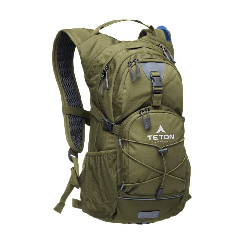 TETON Sports Oasis 22L Hydration Pack with Free 3-Liter Water Bladder; The Perfect Backpack for Hiking, Running, Cycling, or Commuting, Olive, 3L Bladder – 2022 Model, Hydration