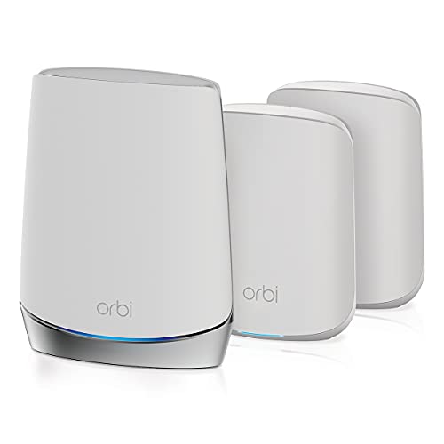 NETGEAR Orbi Whole Home Tri-Band Mesh WiFi 6 System (RBK653) – Router with 2 Satellite Extenders, Coverage Up to 6,000 Square Feet, 40 Devices, AX3000 (Up to 3Gbps)