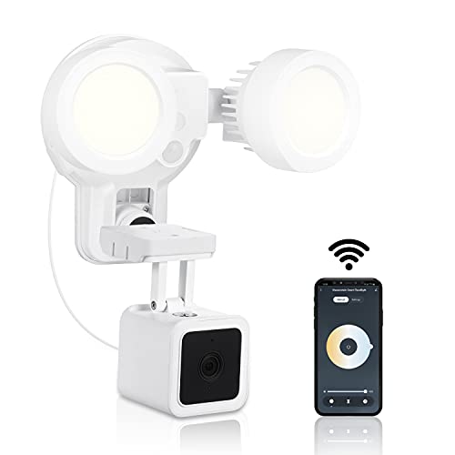 Wasserstein 3-in-1 Wired Smart Floodlight, Charger and Mount Compatible with Wyze Cam V3, 1500 lumens – with Motion Sensor and Timer Control (Wyze Camera NOT Included)