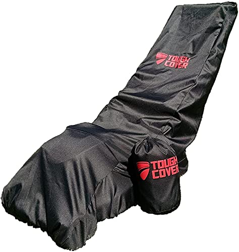 Tough Cover Lawn Mower Cover – Extreme Conditions Edition. Certified Waterproof, Heavy Duty 600D Marine Grade Fabric, Universal Fit Push Mower Cover, Outdoor Protection, Lawn Mower Accessories (Black)