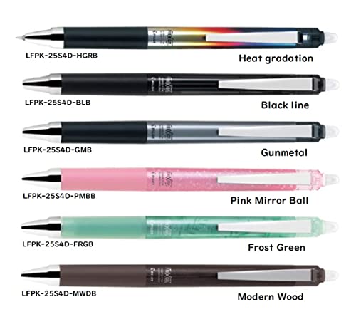 Pilot Japan Frixion Point Knock Design Series 6 Packs With Kanji LOVE Sticker, Black line, Gunmetal, Pink, Frost Green, Modern Wood, 5.59 x 0.41 0.39 in | The Storepaperoomates Retail Market - Fast Affordable Shopping