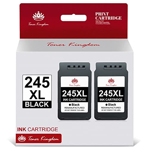 Toner Kingdom PG-245XL 245XL Ink Cartridge 2 Black Combo Pack Replacement for Canon 245 PG-245 PG-243 243XL Compatible for Pixma MX490 MX492 MG2522 MG2922 MG2920 MG2520 MG2420 TR4520 TS3122 Printer
