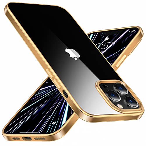 Syoukou for iPhone 13 Pro Case Clear [ Anti-Yellow] [Military Grade Drop Protection] Case for iPhone 13 Pro Clear iPhone 13 Pro Case Gold – Gold