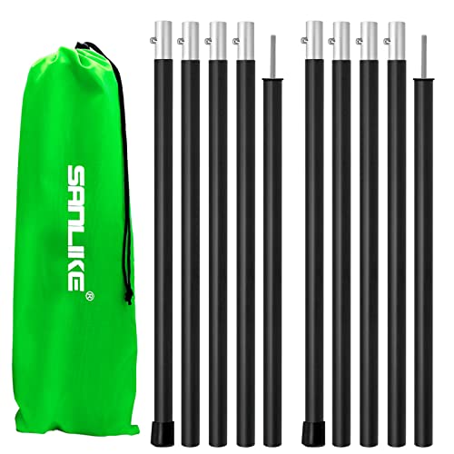 Tent Poles,Tarp Poles 75 inches Aluminum,Tent Pole for Tarp,Easy Adjustable&Collapsible Camping Tarp Pole ,Set of 2 (5 Sections)