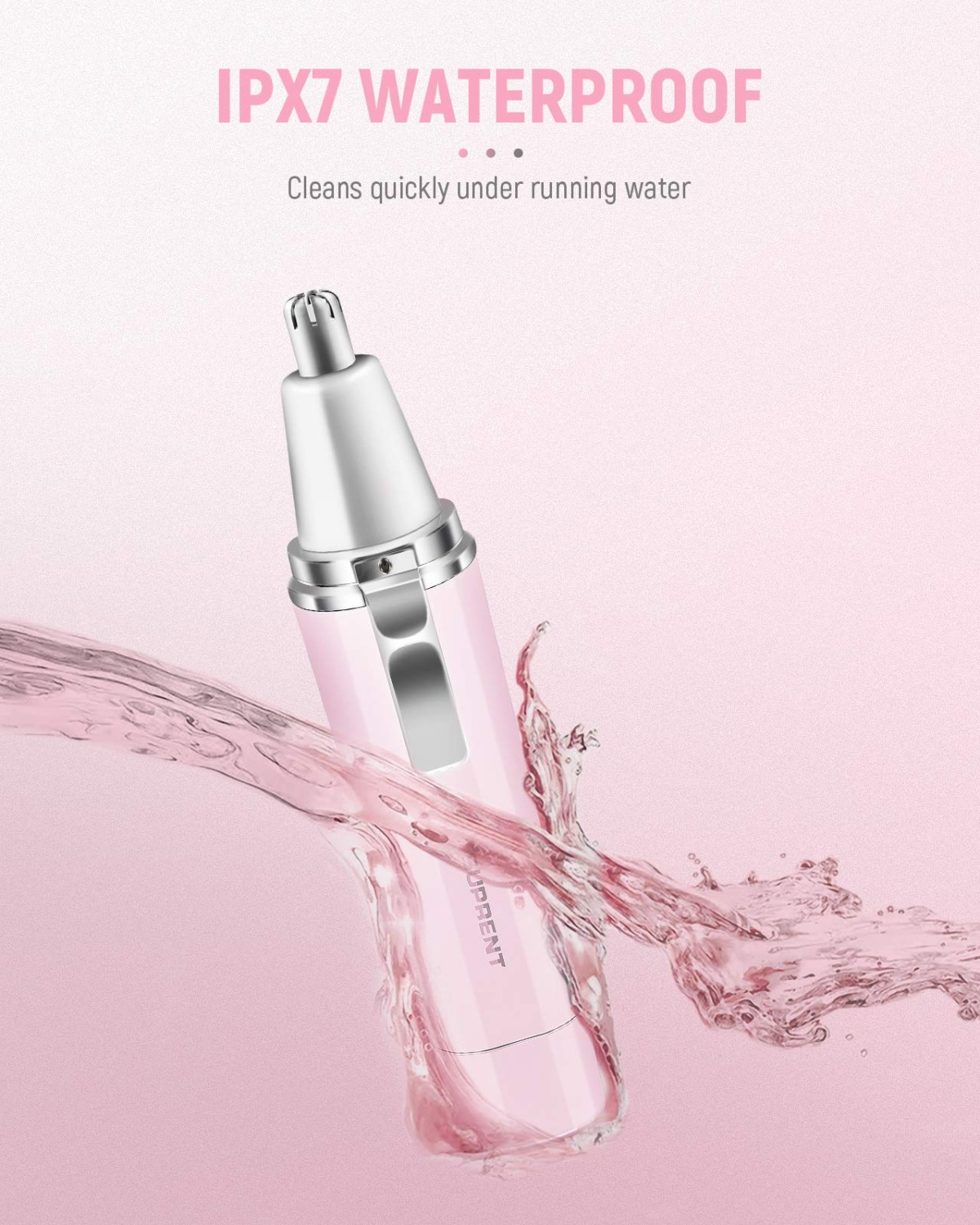 Nose and Ear Hair Trimmer SUPRENT, Wet & Dry Trimmer for Women, IPX7 Waterproof Design, Stainless Steel Rotation Blade, Portable Use (Pink) | The Storepaperoomates Retail Market - Fast Affordable Shopping