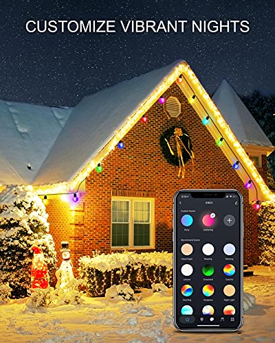 ASAHOM Smart LED Outdoor String Lights, 50ft G40 RGB Globe Patio Lights, 25 Shatterproof Multi-Color LED Bulbs, Voice & WiFi APP Control, Waterproof Connectable Hanging Lights for Garden Party Decor | The Storepaperoomates Retail Market - Fast Affordable Shopping