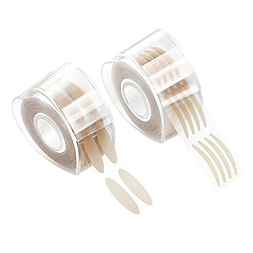UNIVERSESTAR Lids by Design Strips, 600 Pairs One Side Natural Invisible Eyelid Tape Stickers, Waterproof Breathable Self-Adhesive Eye Lid Lift Strip for Uneven Mono & Droopy Hooded Eyelids…