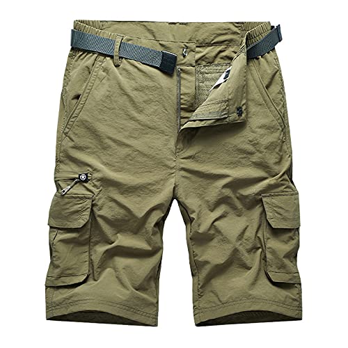Men’s Cargo Work Shorts Dry Lightweight Stretch Quick Hiking Shorts 6 Pockets for Camping Travel Outdoor Workout (X-Large, Khaki)