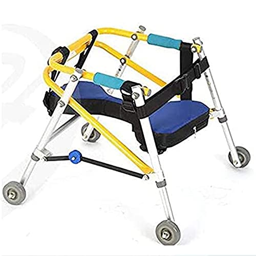LHMYHHH Child Standing Frame.Standard Walkers Cerebral Palsy, Child Lower Limb Rehabilitation Aids Training Stand Directional Four Wheel Lower Limb Disability Gliding Frame,B