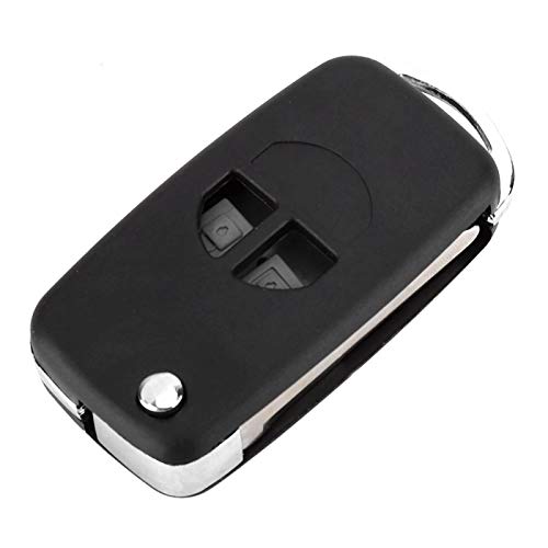 Key Fob Case, Yctze 2 Button Car Remote Flip Key Fob Case Blade Cover Shell Replacement for SUZUKI SWIFT GRAND VITARA ALTO