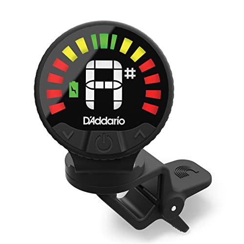 D’Addario Nexxus 360 Rechargeable Guitar Tuner – Clip On Guitar Tuner – Acoustic Guitar Tuner – Electric Guitar Tuner – 24 Hours of Tuning Time per Charge – Rotates 360-degrees