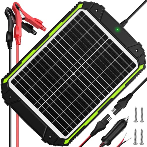 20W 12V Solar Battery Charger, Waterproof 20 Watt 12 Volt Solar Panel Trickle Charger & Maintainer, Built-in Intelligent MPPT Charge Controller for Car Boat Marine RV Trailer Automotive