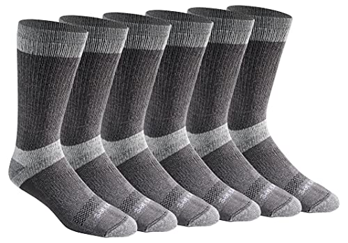 Dickies Men’s Dri-tech Moisture Control Max Full Cushion Crew Socks Multipack, 3.0 Full Cushion Charcoal (6 Pairs), Shoe Size: 6-12