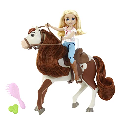 Spirit Abigail Doll (7 in) with 7 Movable Joints, Fashion Top, 1 Brush, Apple Treat & Boomerang Horse (8 in) with Soft Mane & Tail, Great Gift for Ages 3 Years Old & Up