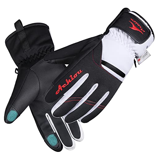 Achiou Winter Snow Ski Gloves for Men Women, Warm Waterproof Skiing Gloves for -30℉ Cold Weather, Touchscreen Snowboard Glove