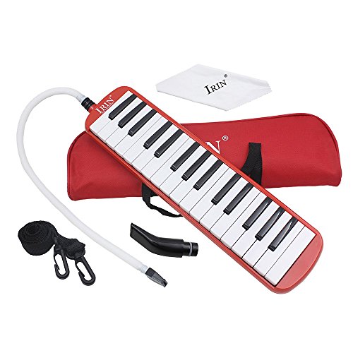 Btuty 32 Keys Melodica Piano Musical Instrument for Beginner Gift with Carrying Bag (red)