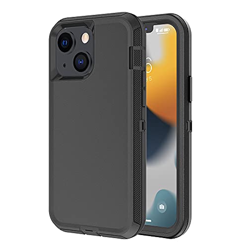 Szfirstey Compatible with iPhone 13 Case, Drop Protection Full Body Rugged Shockproof/Dust Proof Military Protective Tough Durable Phone Cover Heavy Duty (Black)