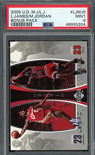 LeBron James Michael Jordan 2005 Upper Deck Bonus Pack Card #LJMJ9 PSA 9